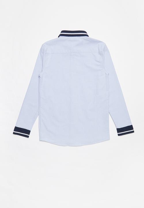POLO - Boys Cooper long sleeve ribbed shirt - blue