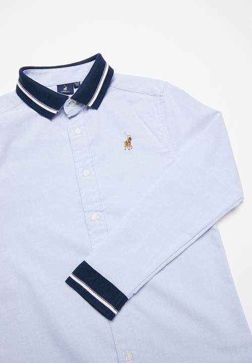 POLO - Boys Cooper long sleeve ribbed shirt - blue