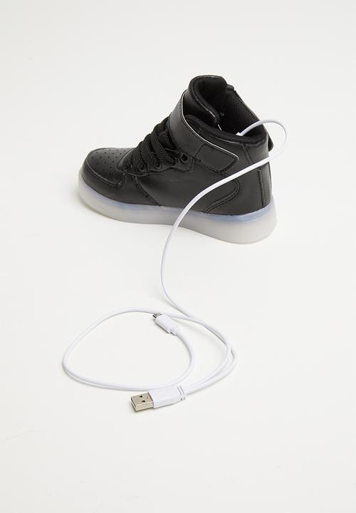 Pop Candy - Hi-top light up sneaker - black