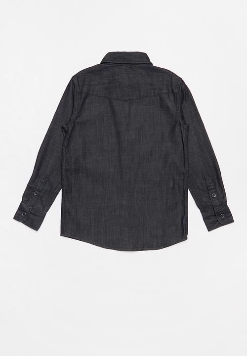POLO - Boys Brandon long sleeve denim shirt - navy 