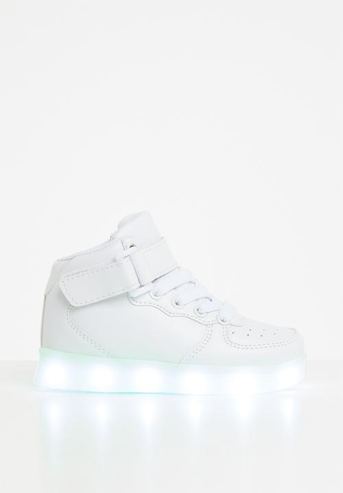 Hi-top light up sneaker - white POP 