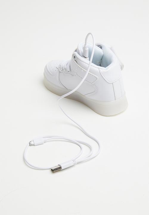 Pop Candy - Hi-top light up sneaker - white