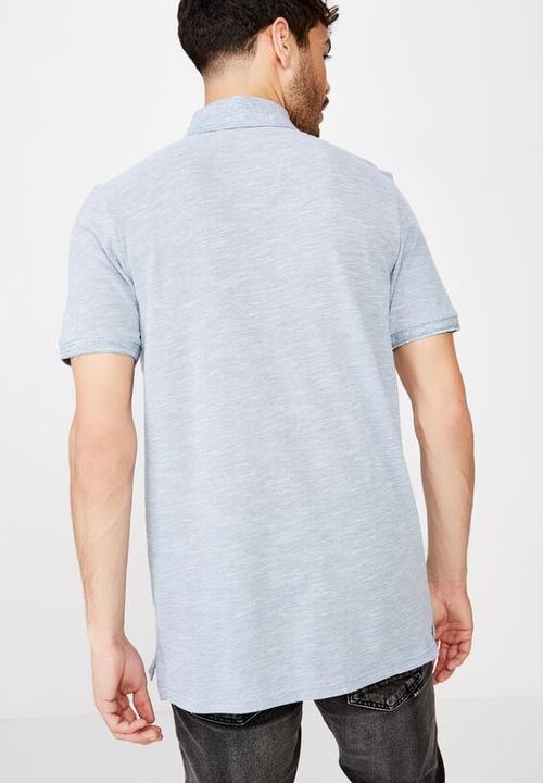 Cotton On - Brunswick slub polo - blue texture