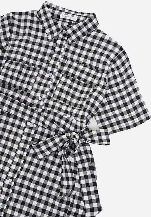 Glamorous - Maternity gingham maxi shirtdress - black