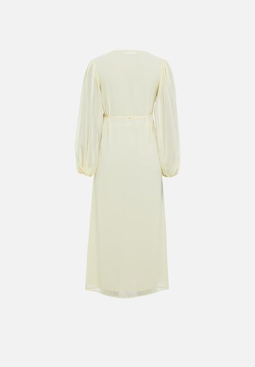 Glamorous - Maternity long sleeve fit & flare dress - yellow