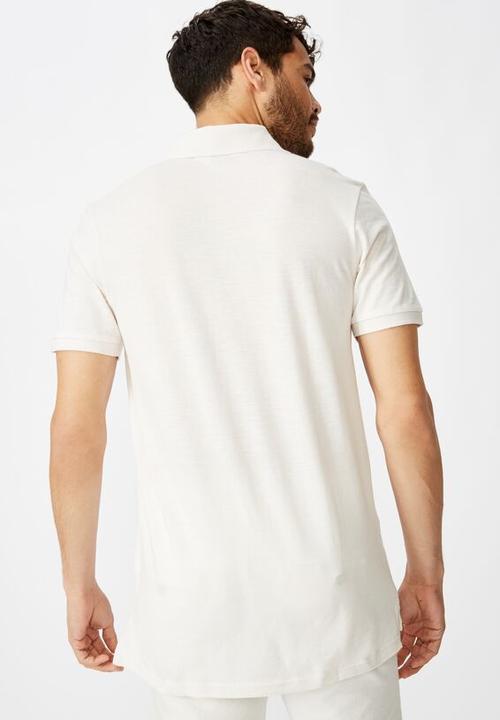 Cotton On - Brunswick slub polo - white texture