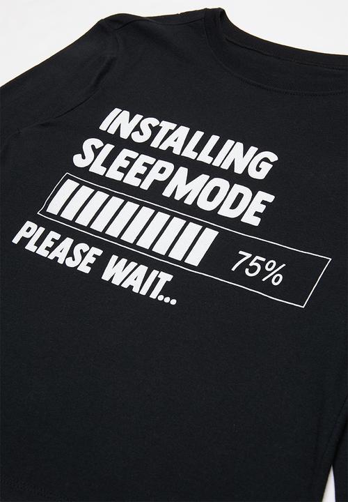 Rebel Republic - Sleep mode pj set - grey & black 