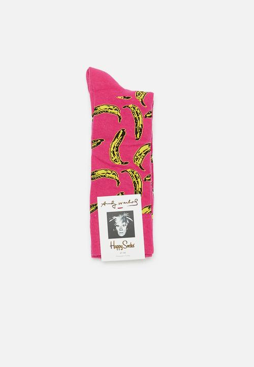 Happy Socks - Andy Warhol socks - pink & yellow 