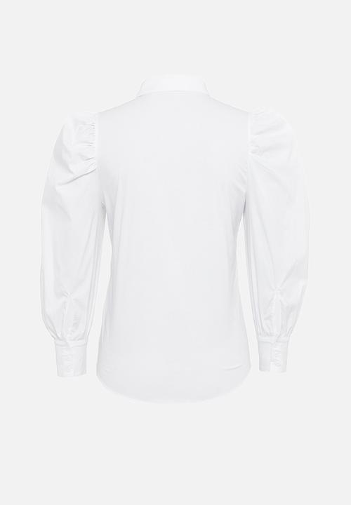 Glamorous - Petite puff sleeve shirt - white