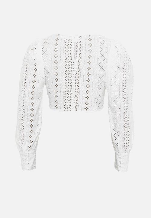 Glamorous - Petite anglaise blouse - white