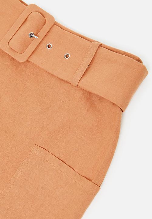 Glamorous - Petite apricot belted mini skirt - apricot