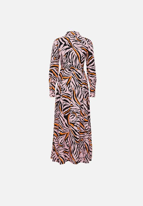 Glamorous - Petite high neck zebra maxi dress - multi