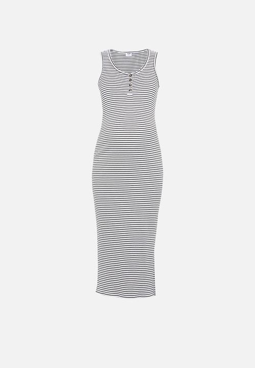 Cotton On - Maternity Henley maxi dress lulu stripes - charcoal & white 