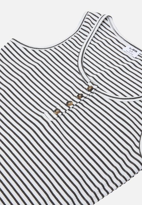 Cotton On - Maternity Henley maxi dress lulu stripes - charcoal & white 
