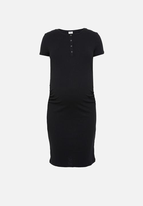 Cotton On - Maternity rouched short sleeve dress - black