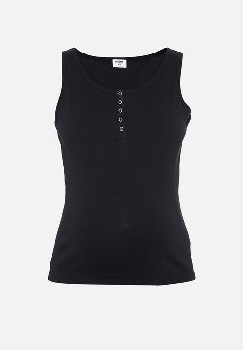 Cotton On - Maternity front placket singlet - black