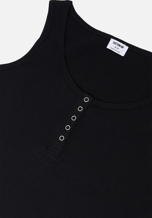 Cotton On - Maternity front placket singlet - black