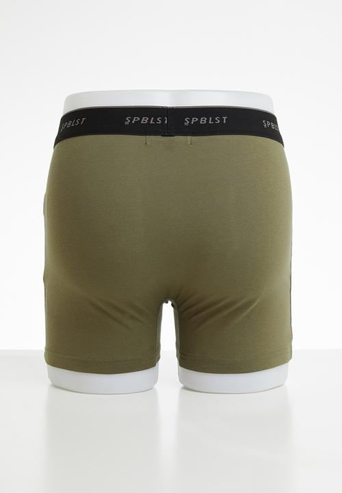 Superbalist - 2-pack Tex boxer briefs - khaki green/red
