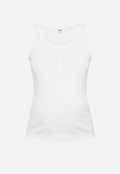 Cotton On - Maternity front placket singlet - white 