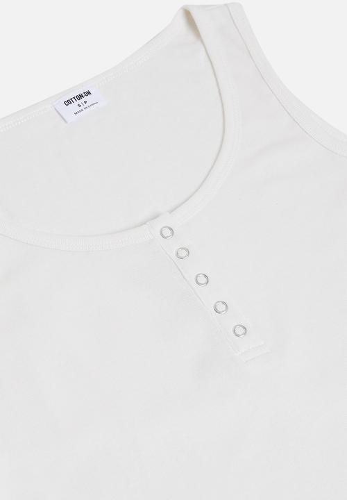Cotton On - Maternity front placket singlet - white 