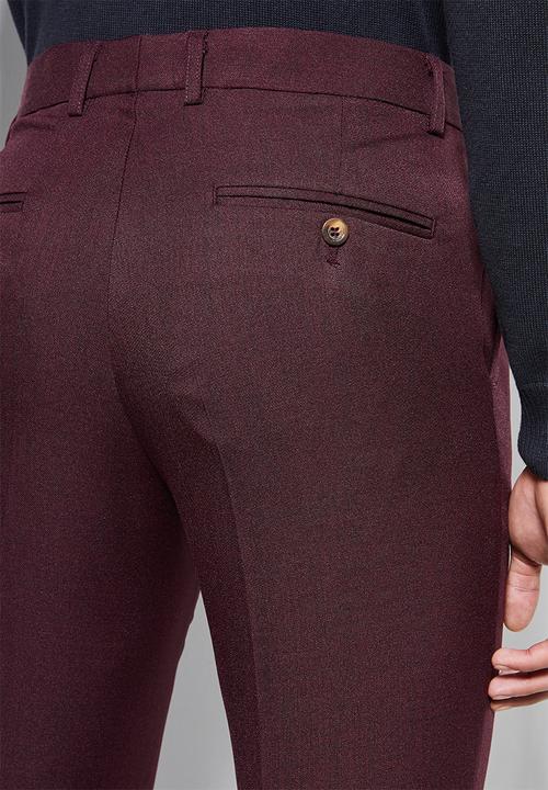 Superbalist - Regent slim fit trousers - burgundy