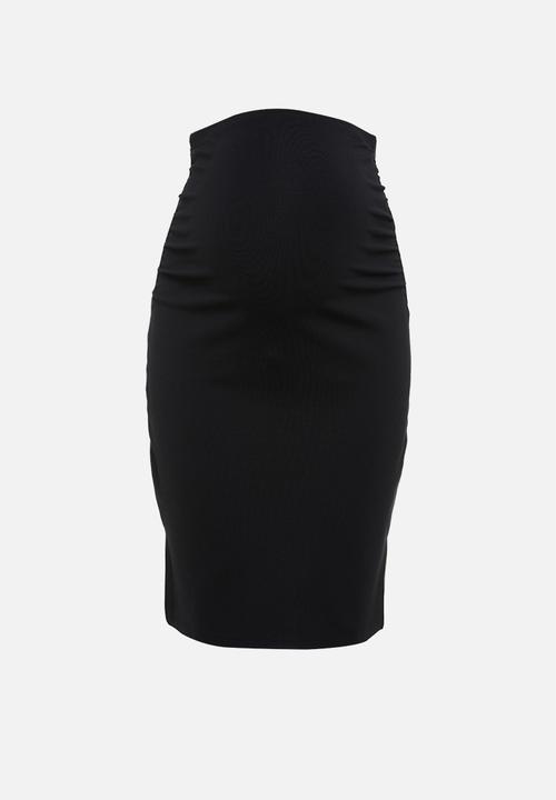 Cotton On - Maternity gathered side split skirt - black
