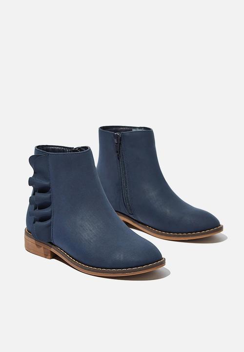 Cotton On - Ruffle ankle boot - navy