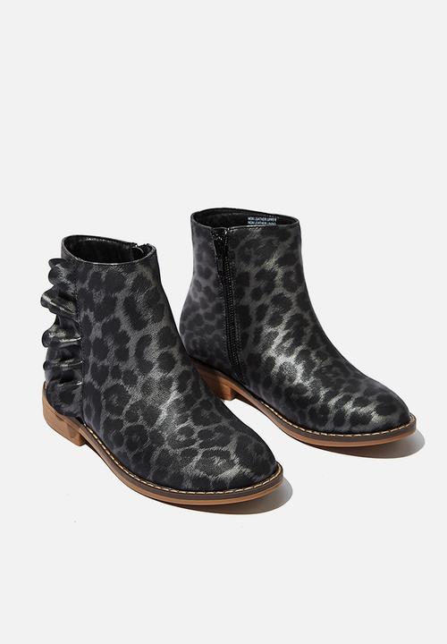 Cotton On - Ruffle ankle boot - grey & black 