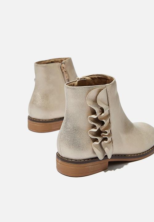 Cotton On - Ruffle ankle boot - gold