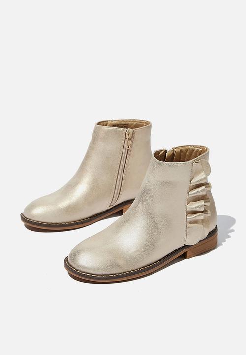 Cotton On - Ruffle ankle boot - gold