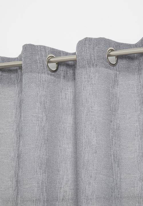 Sixth Floor - Self stripe eyelet curtain - charcoal