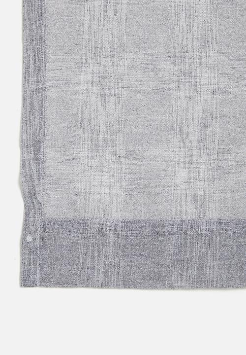 Sixth Floor - Self stripe eyelet curtain - charcoal