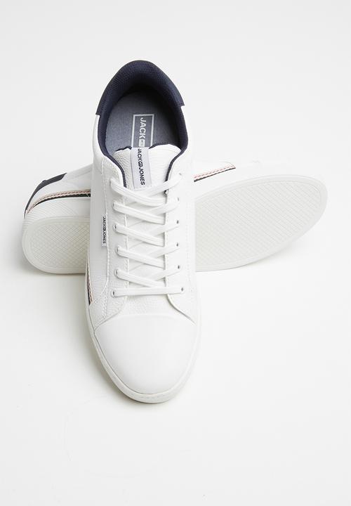 Jack & Jones - Trent stripe sneaker - white & navy 