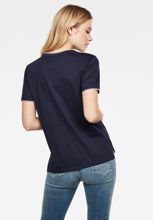 G-STAR - Gyre ringer short sleeve tee - navy
