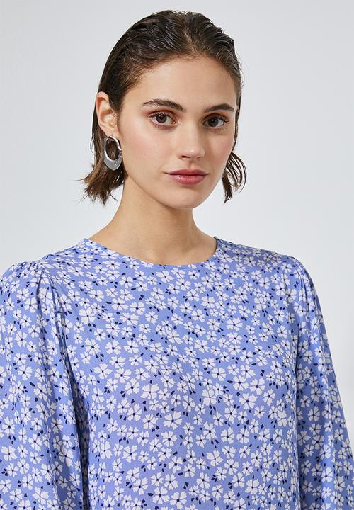 Superbalist - Maxi tiered dress - blue & white 