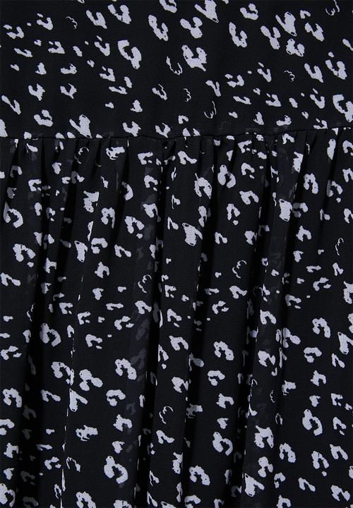 Superbalist - Chiffon babydoll dress - black & white 