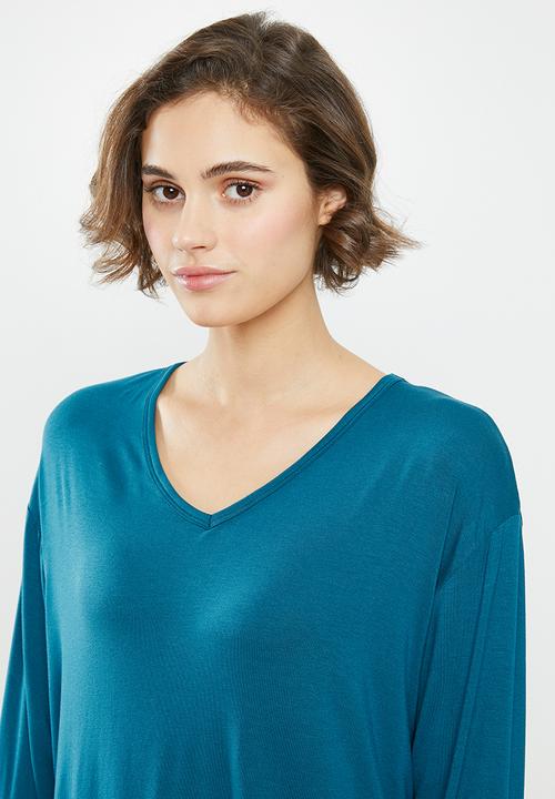 Superbalist - V-neck sleep top & pants set - teal