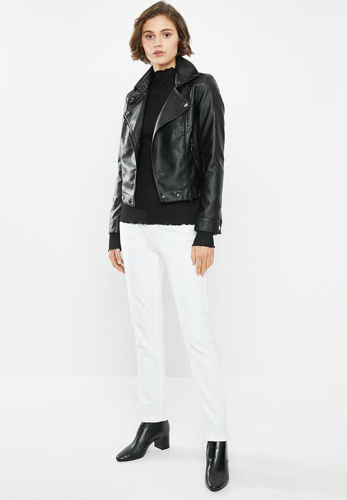 Vero Moda - Ophelia long sleeve high neck frill top - black