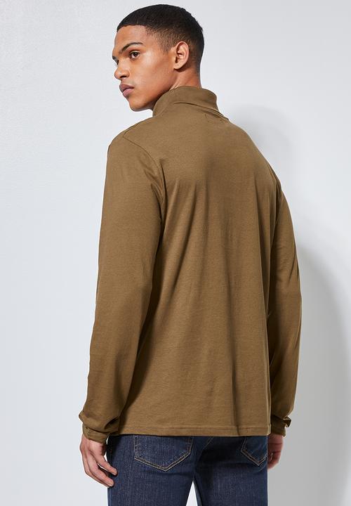 Superbalist - Plain roll neck tee - brown