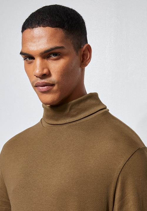 Superbalist - Plain roll neck tee - brown