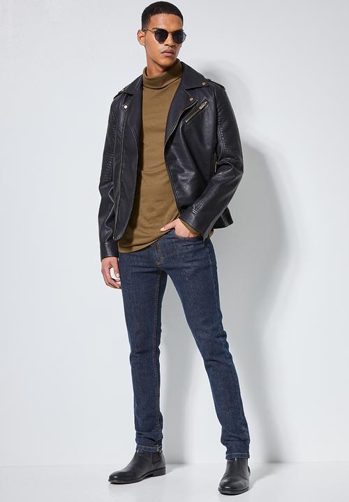 Superbalist - Plain roll neck tee - brown