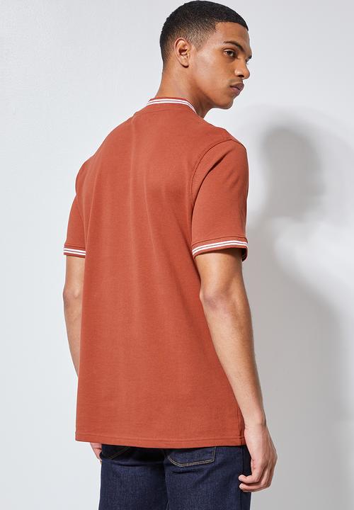 Superbalist - Siya tipped slim pique golfer - rust