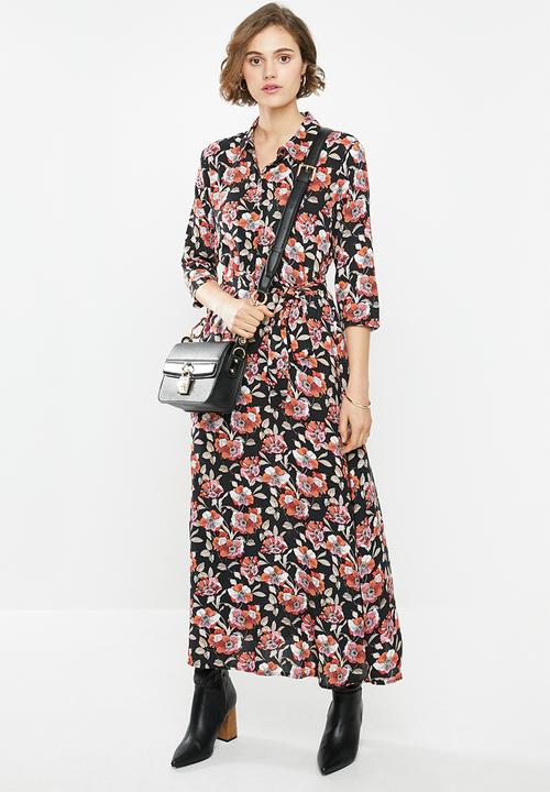 Jacqueline de Yong - Starr life 3/4 maxi dress - black