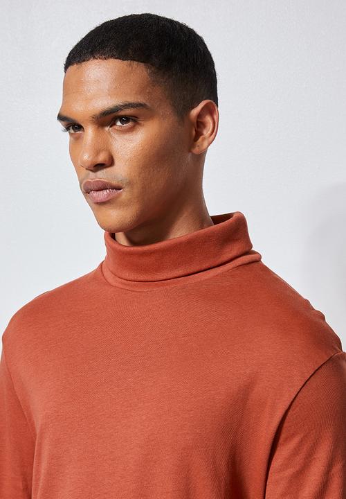 Superbalist - Plain roll neck 2 Pack tees - black & rust