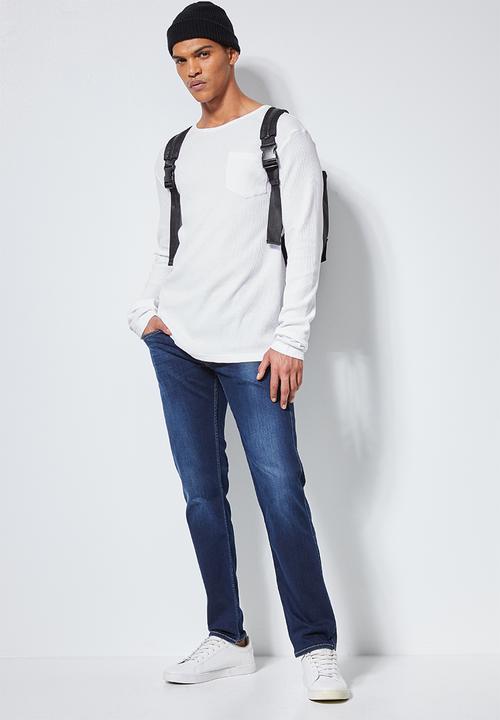 Superbalist - 2 Pack textured pocket tees - white & black 