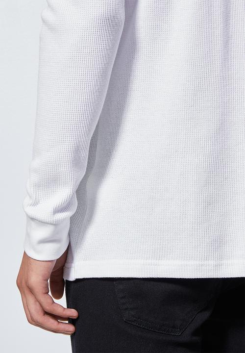 Superbalist - 2 pack henley textured pocket tee - black/white
