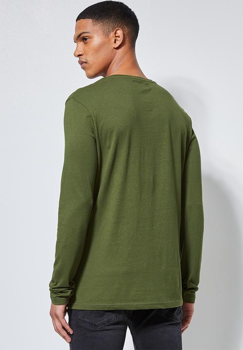 Superbalist - Plain crew neck 2 pack tees -  charcoal & fatigue green