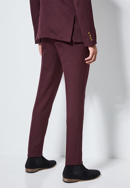 Superbalist - Regent slim fit trousers - burgundy