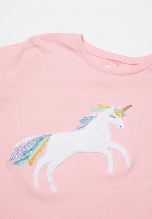 Cotton On - Stevie short sleeve embellished 2 pack  - pink & blue