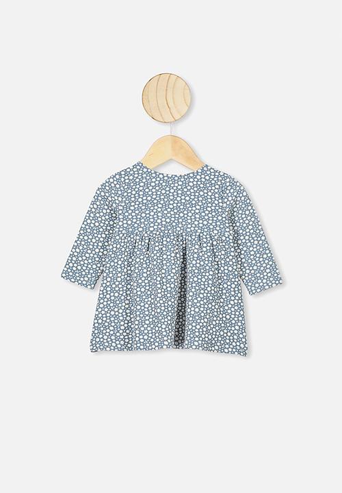 Cotton On - Molly long sleeve dress - deep pool blue edith floral